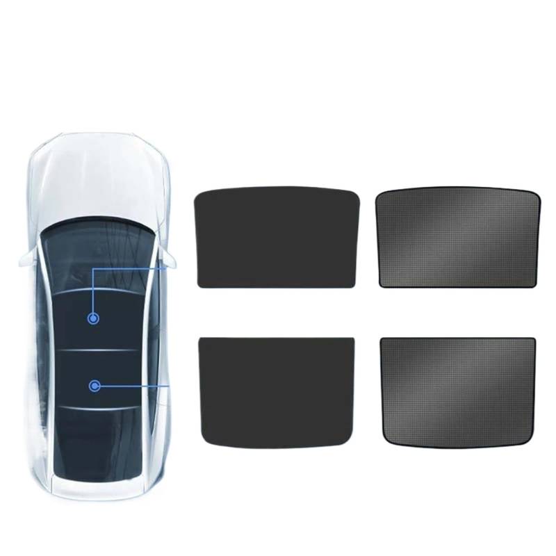 Auto Sonnenblende Eistuchschnalle Glasdach Sonnenschutz Auto Vorne Hinten Schiebedach Dachfenster Für Tesla Für Modell 3 Y Modell 3 Highland Für Modell Y Juniper 2025(Model 3 Black) von Lnojxxk