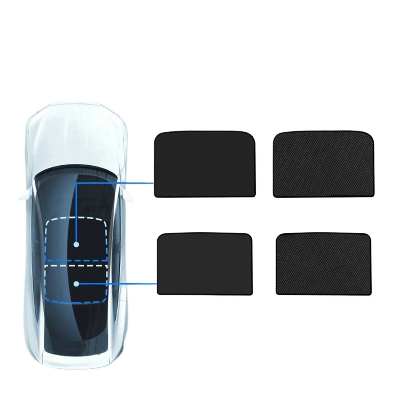 Auto Sonnenblende Eistuchschnalle Sonnenschutzglas Vorne Und Hinten Schiebedach Dachfenster Zubehör Sonnenschutz Für Tesla Für Modell 3 Highland 2024 Für Modell Y 2023(Model Y Black) von Lnojxxk