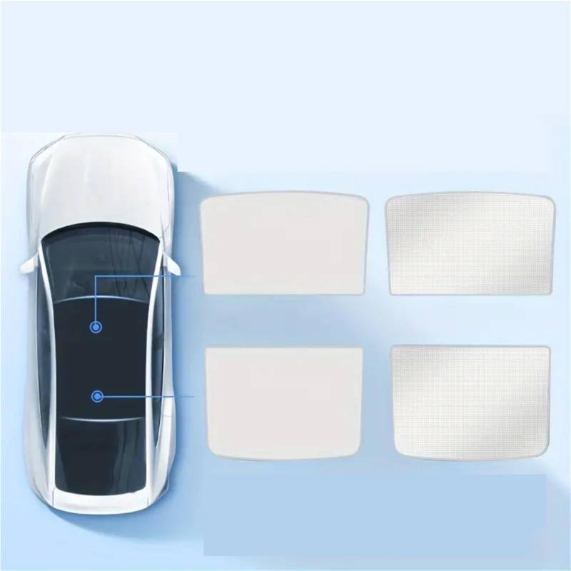 Auto Sonnenblende Für Tesla Für Modell 3 Y 2021 2022 2023 2024 Upgrade EIS Tuch Schnalle Sonnenschutz Glas Dach Vorne Hinten Dachfenster Sonnenschirm Schiebedach Auto(M3 Highland Grey) von Lnojxxk