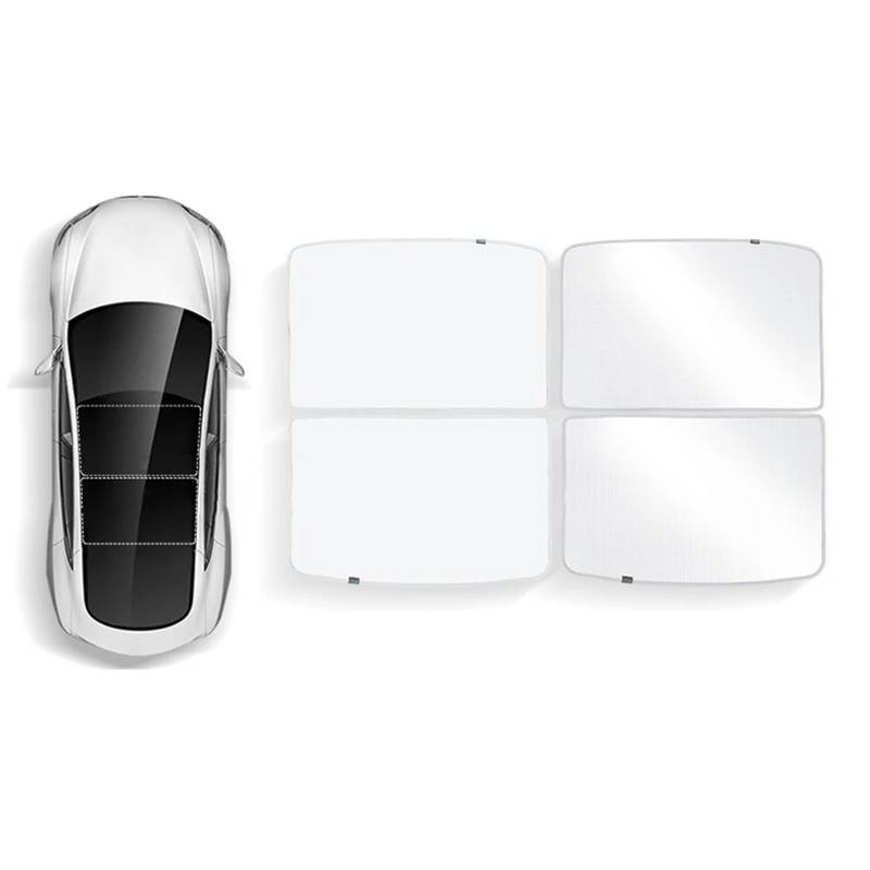 Auto Sonnenblende Für Tesla Für Modell Y 3 Highland Schiebedach Wärmedämmung UV Schutz Sonnenschutz 2 Teiliger Glasdach Sonnenschutz(3 Grey) von Lnojxxk