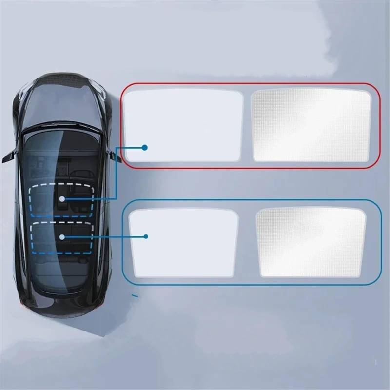 Auto Sonnenblende Glasdach Vorderes Und Hinteres Dachfenster Sonnenschutz Schiebedach Für Tesla Für Modell 3 Highland Für Modell Y 2017 2018 2019 2020 2024 Upgrade(M3 Highland White) von Lnojxxk