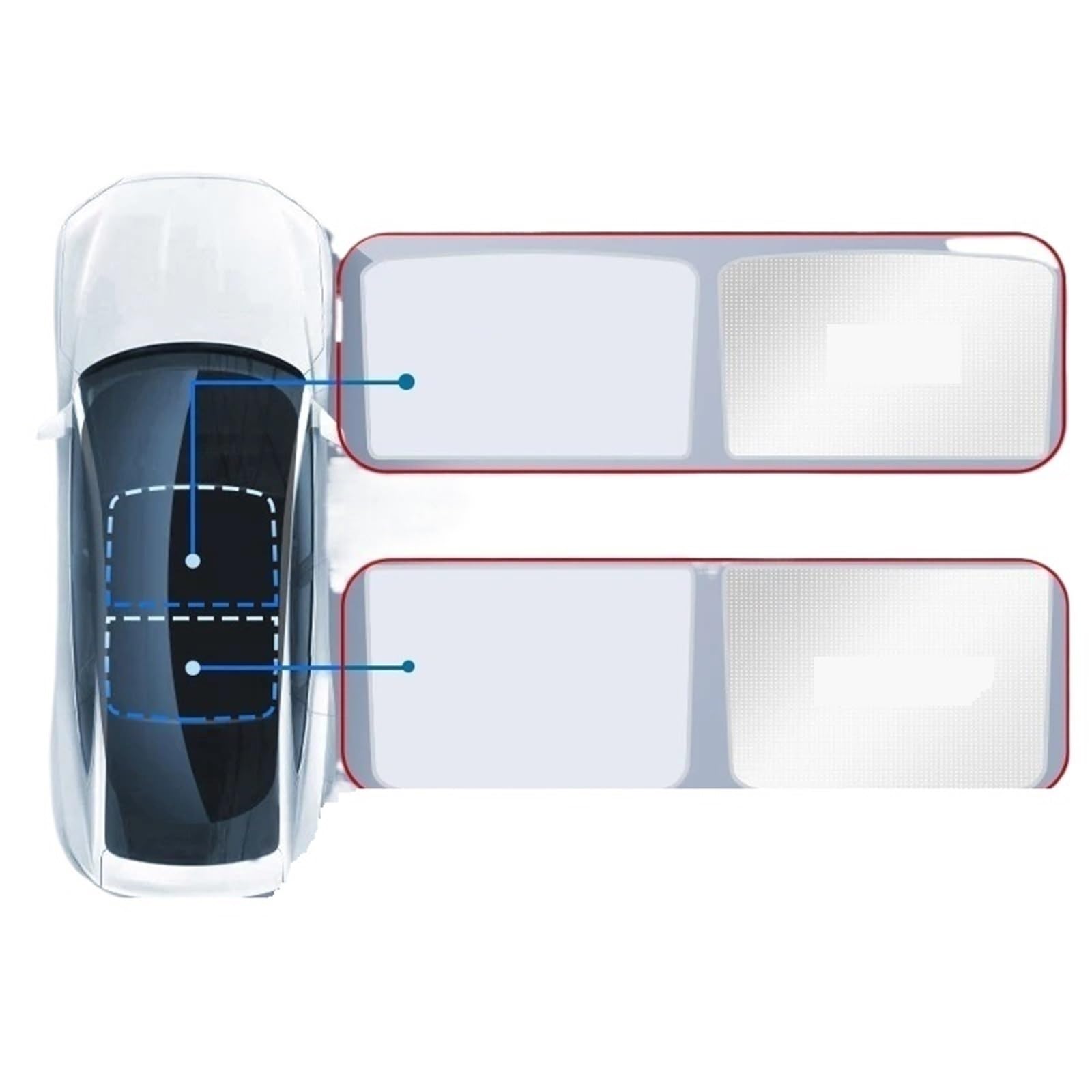 Auto Sonnenblende Glasdach Vorderes Und Hinteres Dachfenster Sonnenschutz Schiebedach Für Tesla Für Modell 3 Highland Für Modell Y 2017 2018 2019 2020 2024 Upgrade(Modely White) von Lnojxxk