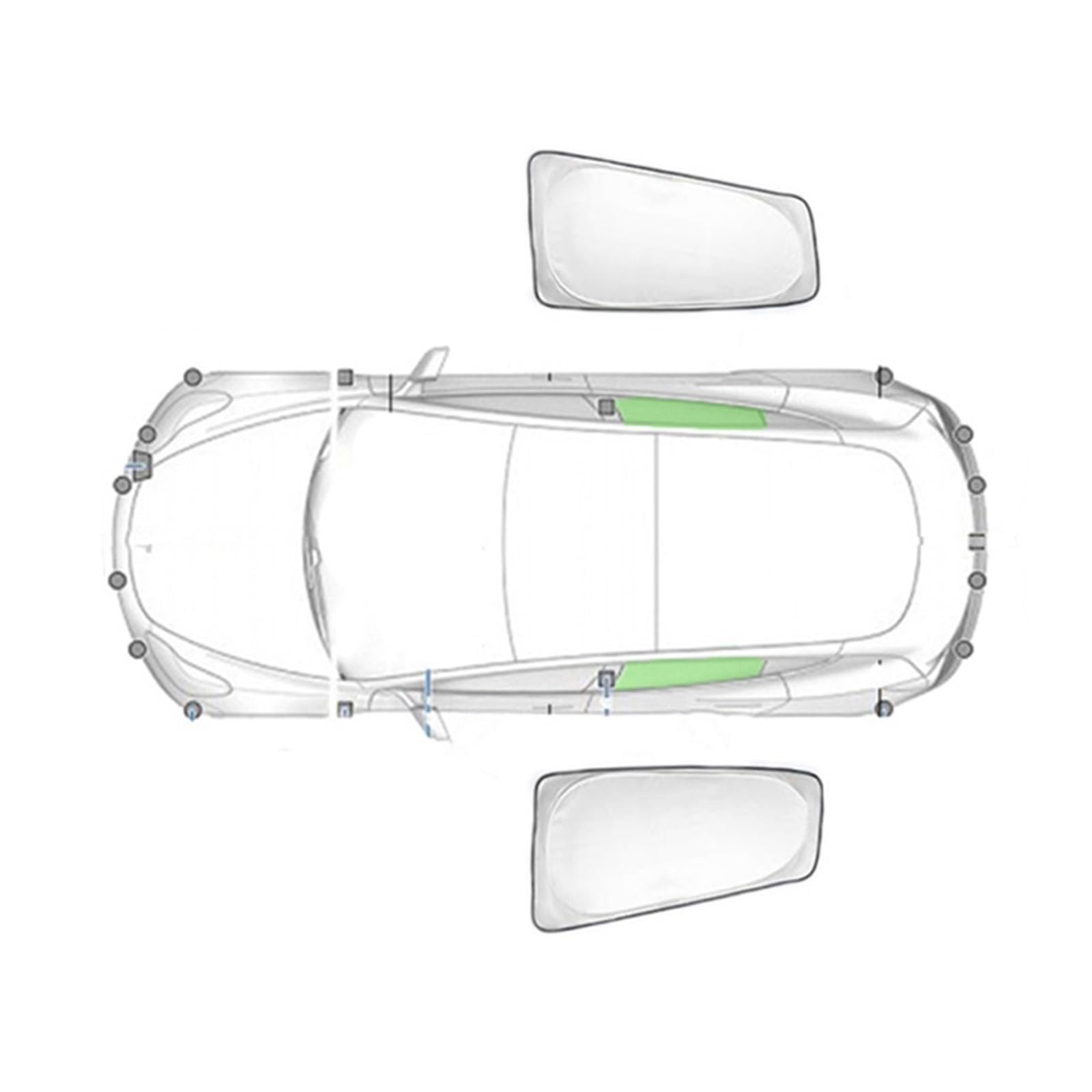 Auto Sonnenblende Seitenfenster Sonnenschutzrollo Sonnenschutz Aus Silberbeschichtetem Stoff Für Tesla Für Modell 3 Y 2020 2021 2022 2023 2024 2025(2Piece Rear Model3) von Lnojxxk