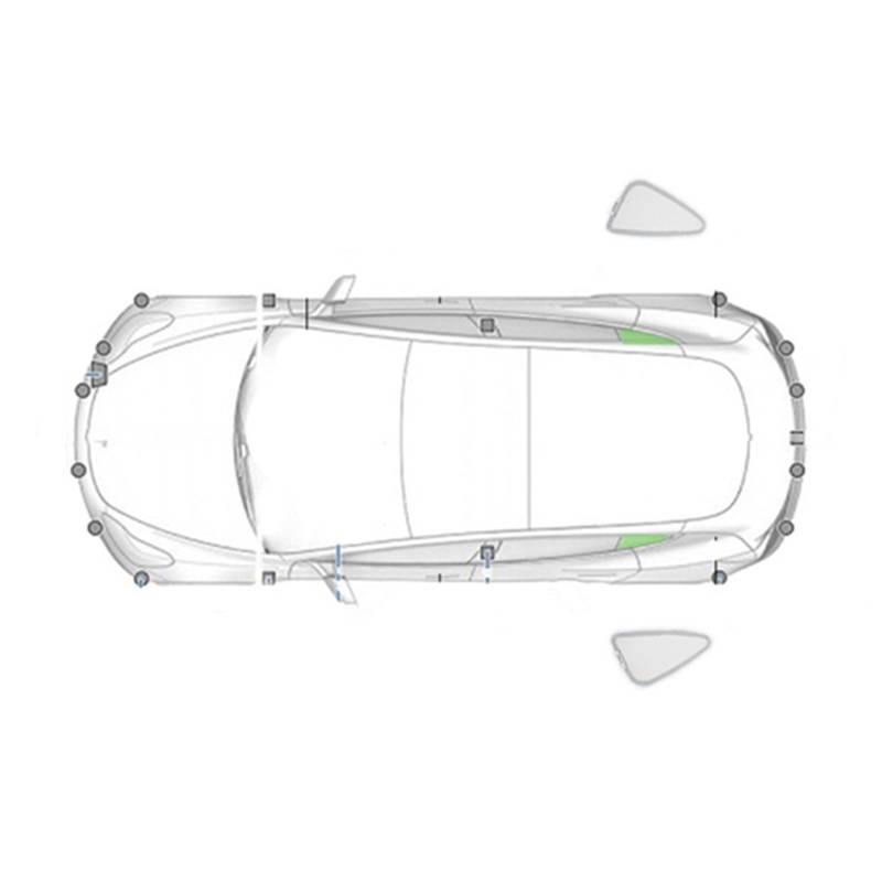 Auto Sonnenblende Seitenfenster Sonnenschutzrollo Sonnenschutz Aus Silberbeschichtetem Stoff Für Tesla Für Modell 3 Y 2020 2021 2022 2023 2024 2025(2Piece Triangular My) von Lnojxxk
