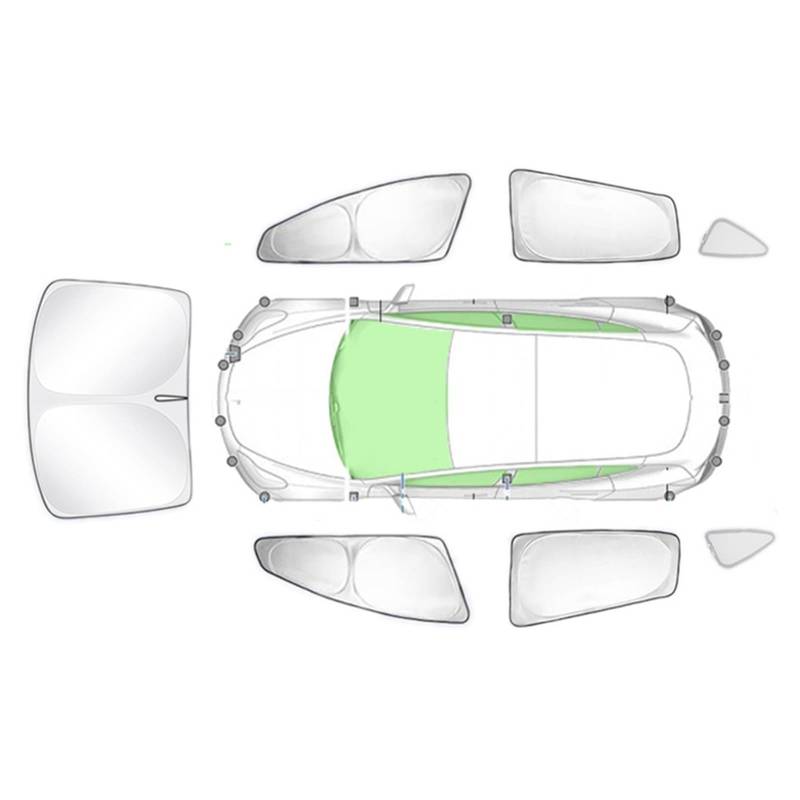 Auto Sonnenblende Seitenfenster Sonnenschutzrollo Sonnenschutz Aus Silberbeschichtetem Stoff Für Tesla Für Modell 3 Y 2020 2021 2022 2023 2024 2025(7Piece ModelY 1) von Lnojxxk