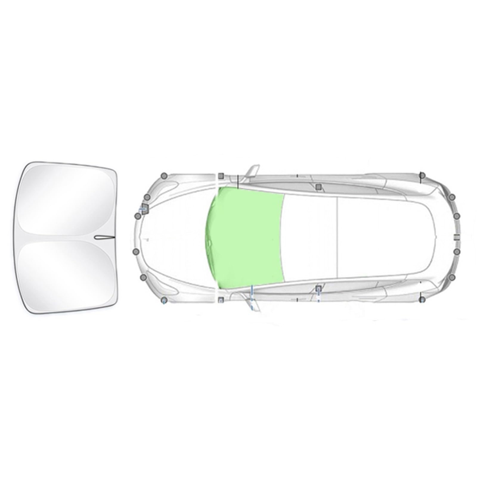 Auto Sonnenblende Seitenfenster Sonnenschutzrollo Sonnenschutz Aus Silberbeschichtetem Stoff Für Tesla Für Modell 3 Y 2020 2021 2022 2023 2024 2025(Front Windshield My) von Lnojxxk