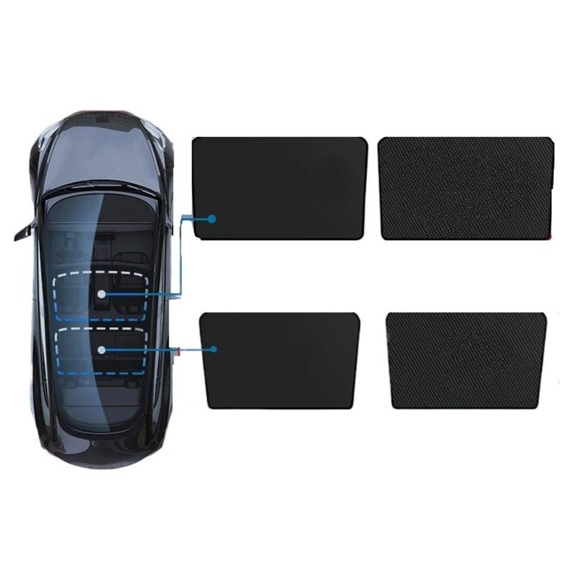 Auto Sonnenblende Upgrade Sonnenschutz Mit Eistuchschnalle Sonnenschutz Glasdach Vorderes Und Hinteres Schiebedach Dachfenster Für Tesla Für Modell 3 Y 2021 2022 2025(M3 Balck CN 2021-23) von Lnojxxk