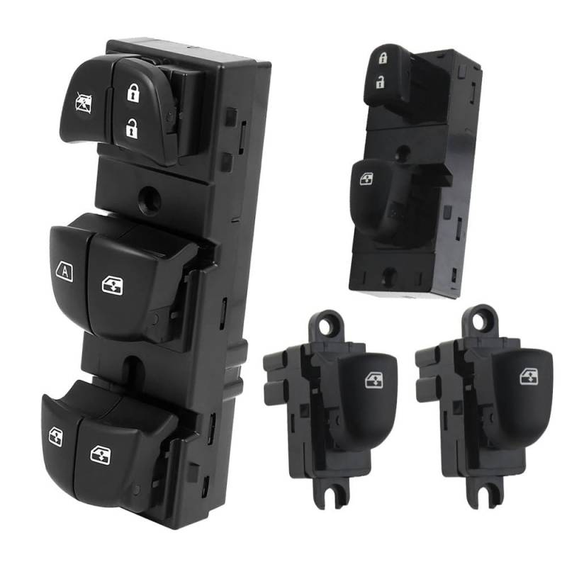 ElEktrischer Fensterheberschalter Fensterheberschalter Glasheber-Steuertaste 25401-1KA0B Autozubehör Für Tiida Für Altima Für Sylphy Für X-Trail Für Qashqai(Set A (4 Piece)) von Lnojxxk