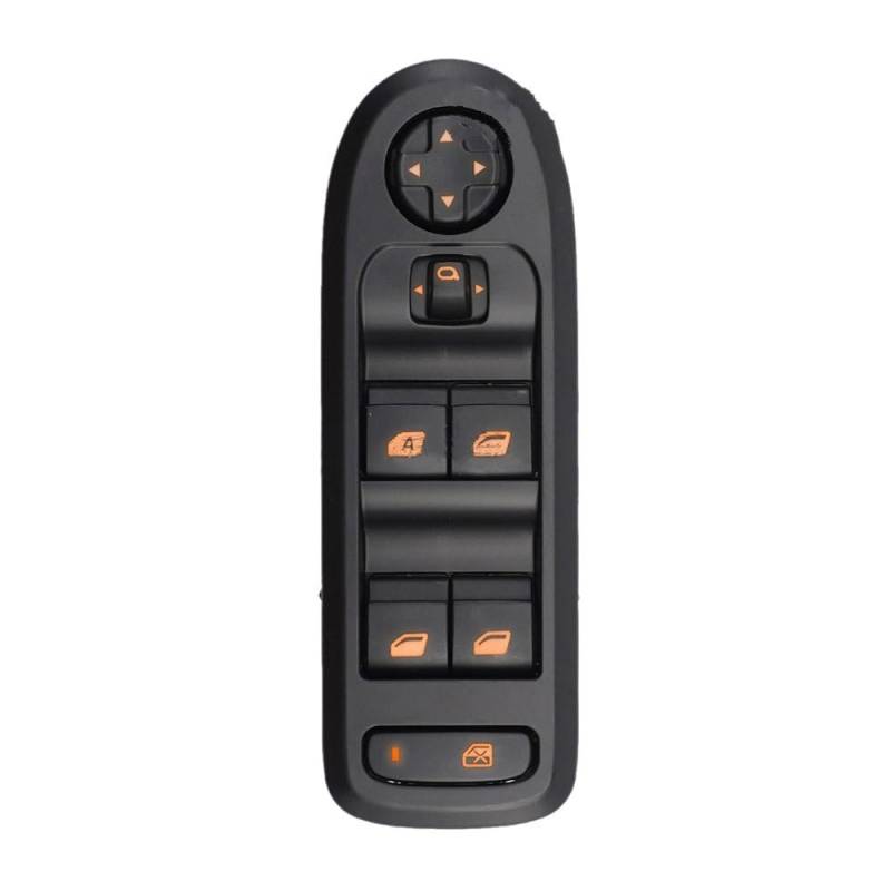 ElEktrischer Fensterheberschalter NEVOSA Elektrischer Fensterheberschalter Glasheberknopf 98025189ZD Für Peugeot 301 2014 2015 2016 2017 Für Aircross Picasso 98025201ZD(Orange Backlight) von Lnojxxk
