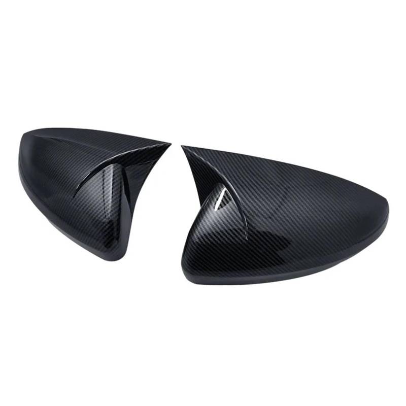 Türspiegelabdeckungen Für VW Für Polo 6 MK6 AW 2018-2021 Für Polo Für GTI 2018-2021 Paar M-Stil Rückspiegelabdeckungen Spiegelkappen Shell Spiegelgehäuse(Carbon Fiber Pattern) von Lnojxxk