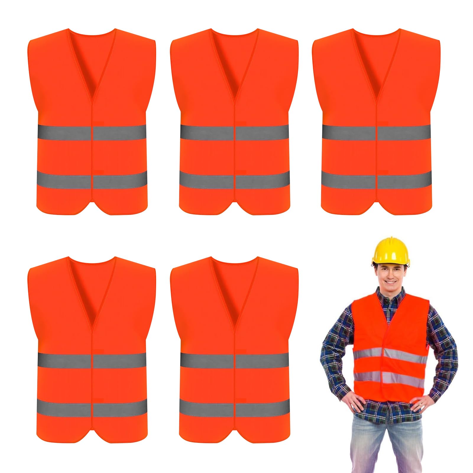 LoNinLoAn Warnwesten Auto 5er Set, Reflektierende Warnwesten, Sicherheitsweste Orange, Pannenweste KFZ Pannenhilfe Reflektorweste Auto Warnschutzweste zur Sicherheitswarnung LoNinLoAn Warnwesten Auto 5er Set, Reflektierende Warnwesten, Sicherheitsweste Orange, Pannenweste KFZ Pannenhilfe Reflektorweste Auto Warnschutzweste zur Sicherheitswarnung von LoNinLoAn