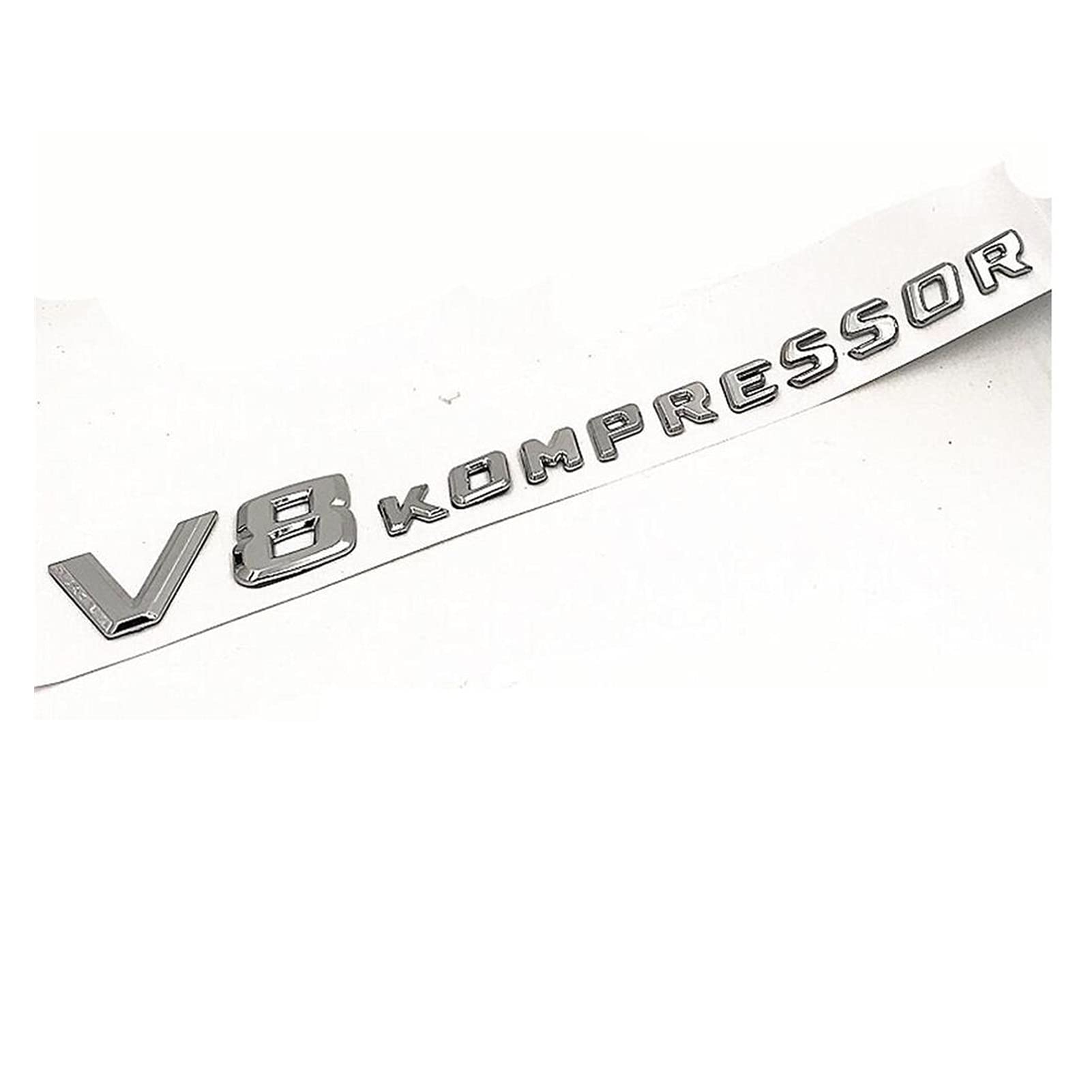 LORIER Chrom/Mattschwarz V8 KOMPRESSOR Kunststoff Kofferraum Rückseite Buchstaben Abzeichen Emblem Embleme Aufkleber Aufkleber Passend for Mercedes Benz AMG Logoaufkleber und Aufkleber (Color : Chrom LORIER Chrom/Mattschwarz V8 KOMPRESSOR Kunststoff Kofferraum Rückseite Buchstaben Abzeichen Emblem Embleme Aufkleber Aufkleber Passend for Mercedes Benz AMG Logoaufkleber und Aufkleber (Color : Chrom von LoRier