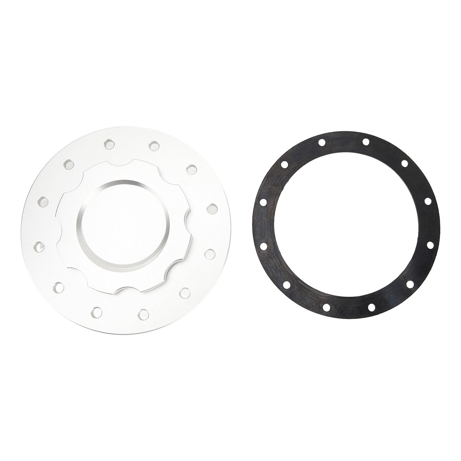 Fuel Cell Cap SLFCC 01 12 Bolt PremiumSealing EasyKit Universal Billet Aluminum 3 inches 12 Holes Gasket (Silver) von Loboo Idea