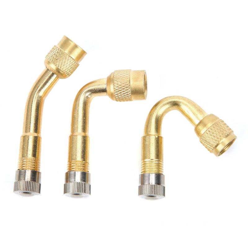 Loboo Idea Brass TIRE Valve Extender Durable Chrome-Plated Angles for CAR Motorcycle Bike (Gold) von Loboo Idea
