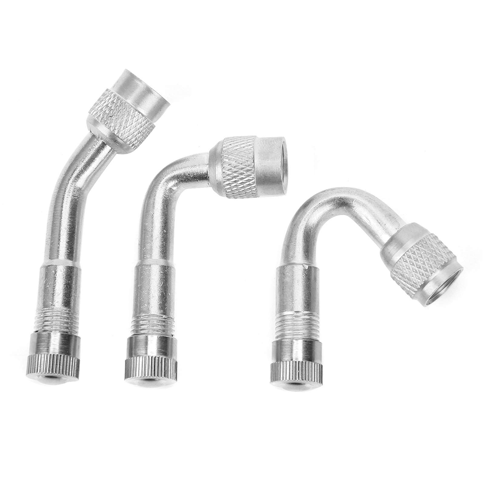 Loboo Idea Brass TIRE Valve Extender Durable Chrome-Plated Angles for CAR Motorcycle Bike (Silver) von Loboo Idea