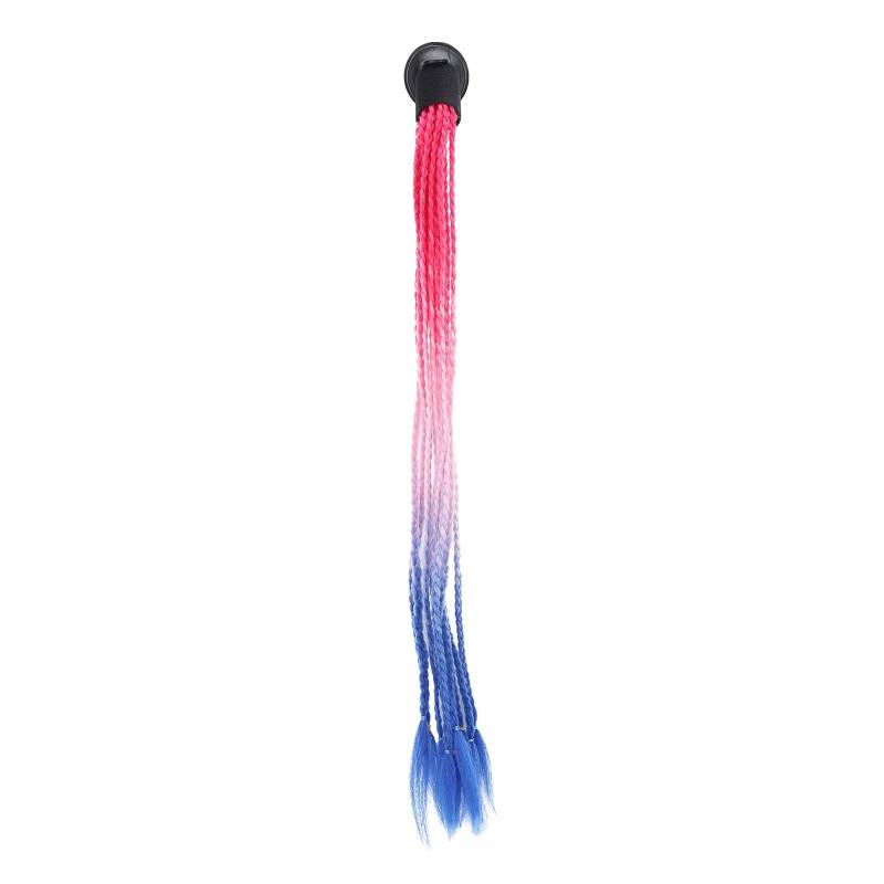Motorcycle Helmet Pigtails Punk Style Suction Cup Helmet Ponytail Braids Decoration Firmly Fixed High Temperature Synthetic Hair Variety of Colors (Red pink blue) von Loboo Idea