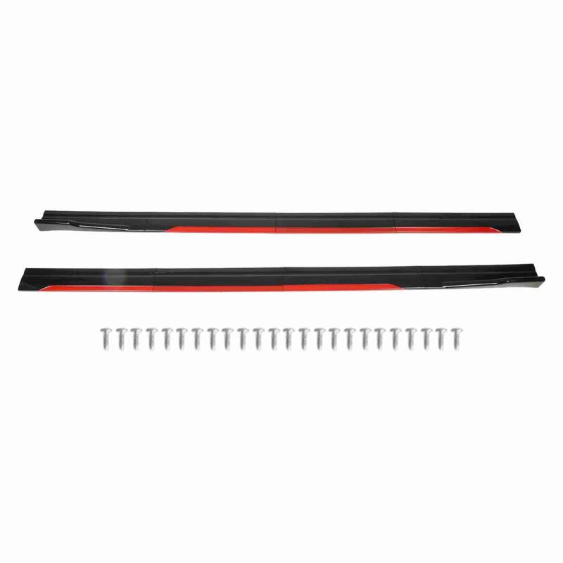 UNIVERSAL BRIGHT BLACK RED CAR BODY STYLING SIDE SKIRT SPLITTERS FOR von Loboo Idea