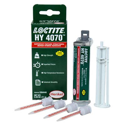 LOCTITE HY 4070, 2K-Kleber mit Hybridtechnologie, schnelle Fixierung Dank Cyanacrylat-Komponente, temperaturbeständiger 2-Komponenten-Kleber für senkrechte Flächen, 1x11g von Loctite