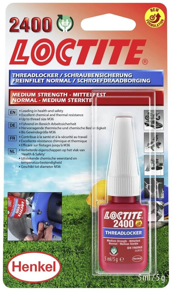 LOCTITE Schraubensicherung 2400, Schraubenkleber für das Sichern von Schrauben, mittelfestes Schraubensicherungsmittel für alle Metall Gewindeverbindungen, kennzeichnungsfrei, 1x5ml LOCTITE Schraubensicherung 2400, Schraubenkleber für das Sichern von Schrauben, mittelfestes Schraubensicherungsmittel für alle Metall Gewindeverbindungen, kennzeichnungsfrei, 1x5ml von Loctite