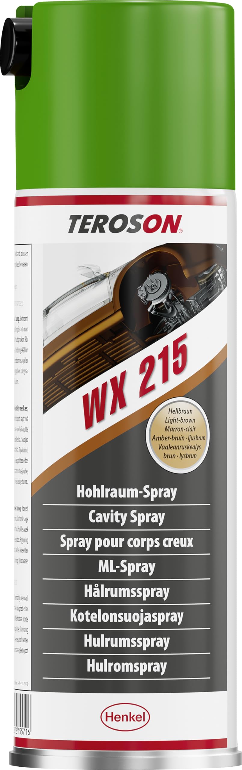 TEROSON WX 215, Korrosionsschutzmittel für die Hohlraumversiegelung, Rostschutz Spray mit hoher Temperaturbeständigkeit, Wachs Spray für die Karosseriereparatur, 1x500ml von Loctite
