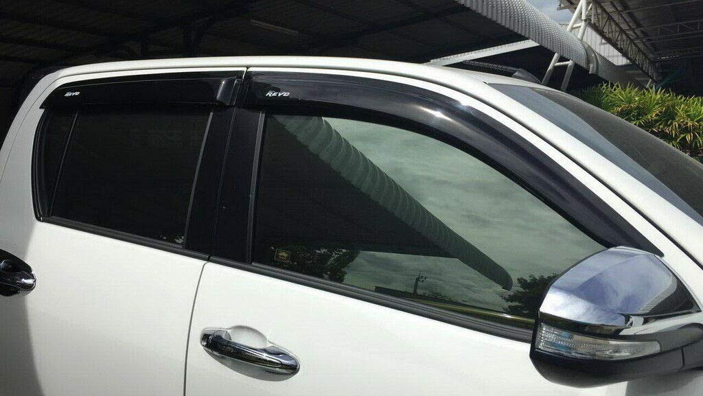 Logan4x4 Windabweiser Seitenfenster 4türer vorne hinten Deflectors für Toyota Hilux Revo Double Cab 2015-2019 von Logan4x4