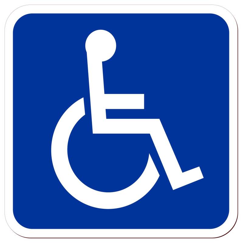 LOHOFOL Magnetschild Beförderung von Menschen mit Behinderungen | Schwerbehinderten-Transport Rollstuhlfahrer Rollstuhl | Schild magnetisch | mehrere Größen lieferbar (15 x 15 cm) von LOHOFOL