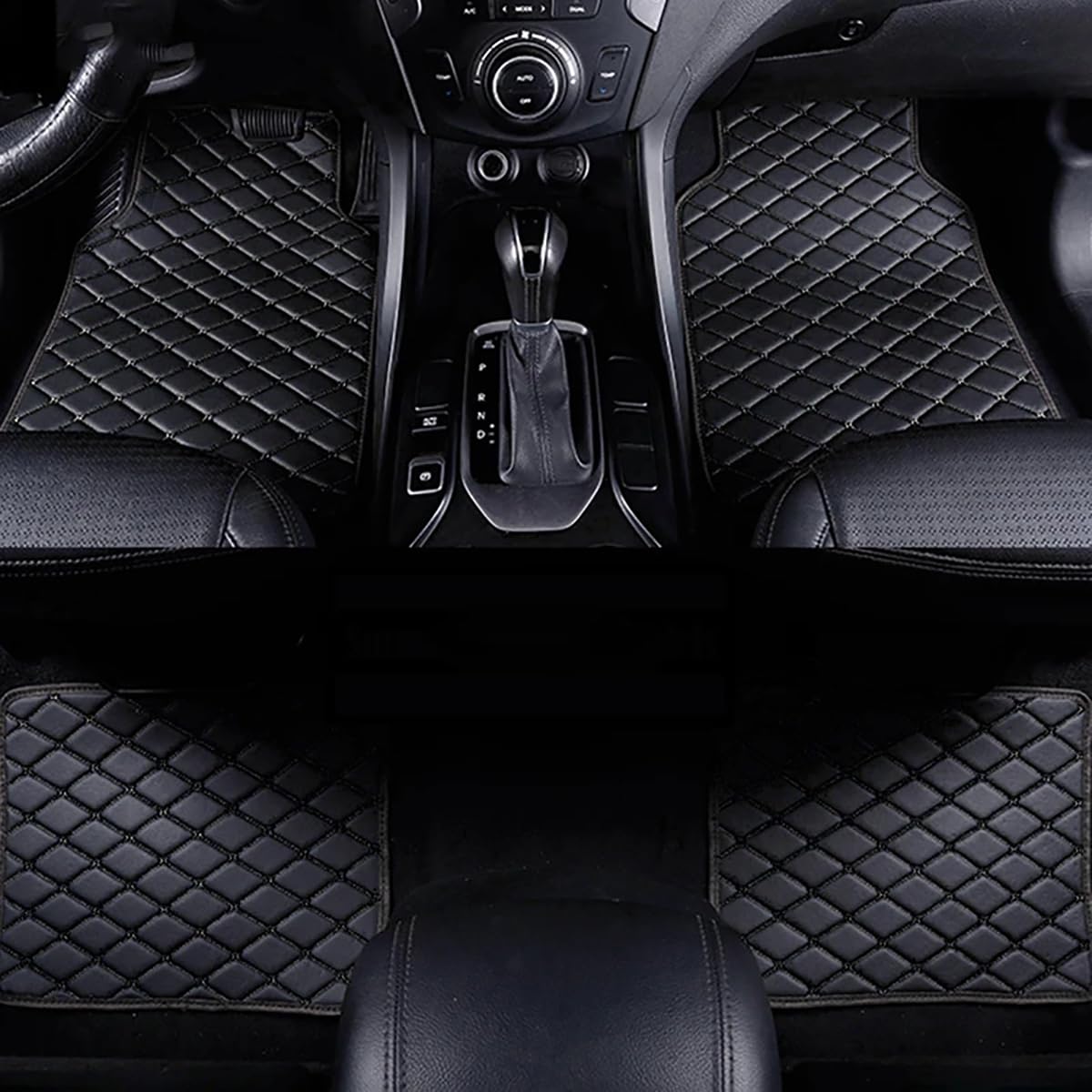 4 Stück individuelle wasserdichte Anti-Rutsch-Auto-Fußmatten für Aston Martin DB11 2016-2019, vorne und hinten, kompletter Satz Leder-Fußmatten, PU-Leder,D-Black 4 Stück individuelle wasserdichte Anti-Rutsch-Auto-Fußmatten für Aston Martin DB11 2016-2019, vorne und hinten, kompletter Satz Leder-Fußmatten, PU-Leder,D-Black von LohxA