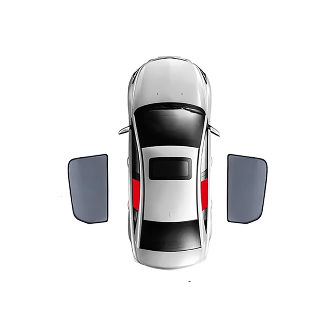 Auto-Sonnenschutz für Subaru Outback BS 2014-2020, Sonnenschutz für vordere und hintere Seitenfenster, individueller magnetischer Nylon-Visiervorhang,AII-Black-2PCS-Rear von LohxA