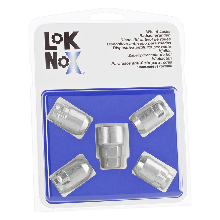 LokNox Felgenschlossbolzen Kegelbund, M12 x 1,5 x 24 mm, in Silber, 1 Set = 4 Stück von LokNox