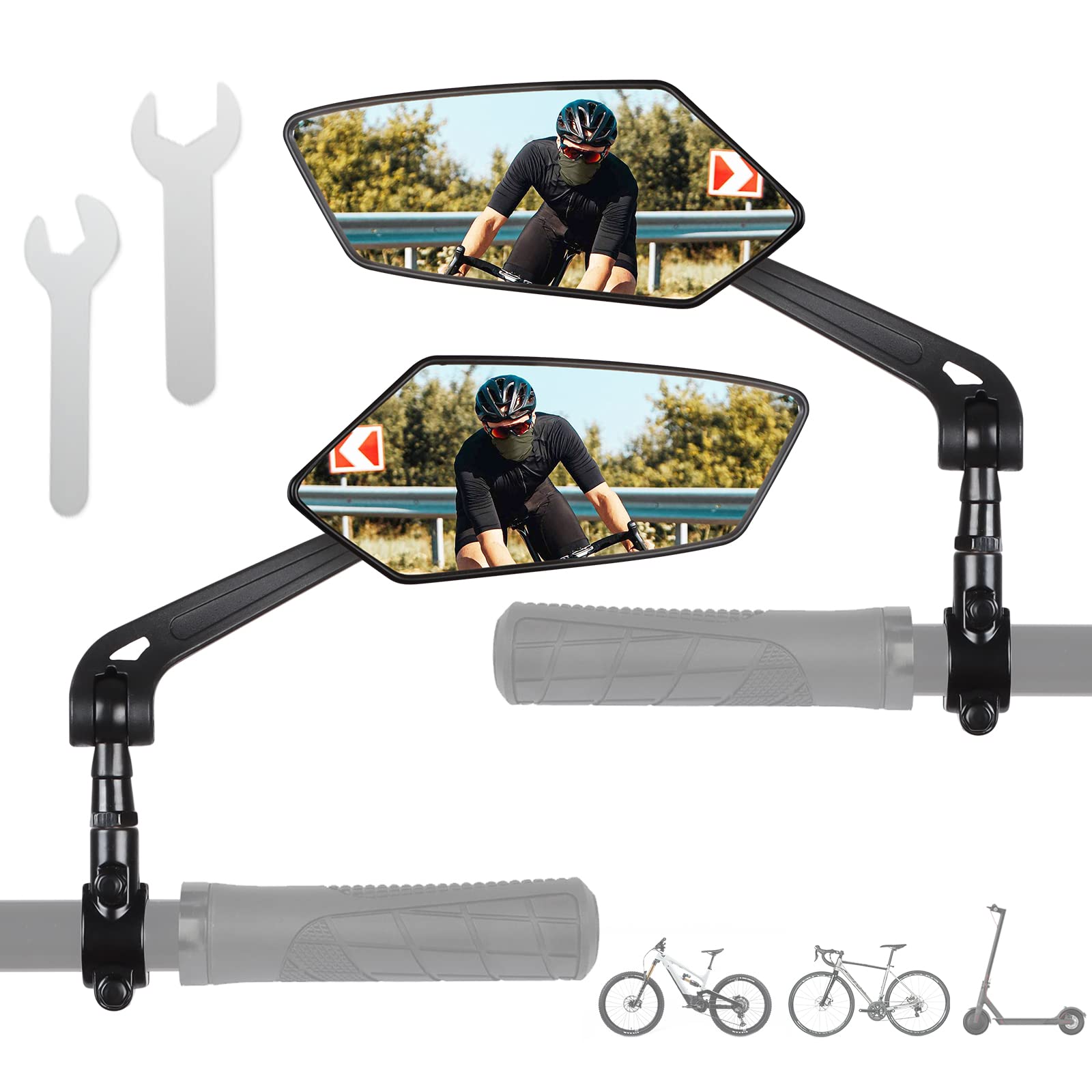Lollanda HD 360° Verstellbarer Fahrradspiegel für E-Bike Links Lenkerende, Fahrrad Spiegel Set für Rückspiegel E-Bike,2 Stück Fahrrad rückspielgel Links-Rechts Universal für Fahrrad,Mountainbike (2) Lollanda HD 360° Verstellbarer Fahrradspiegel für E-Bike Links Lenkerende, Fahrrad Spiegel Set für Rückspiegel E-Bike,2 Stück Fahrrad rückspielgel Links-Rechts Universal für Fahrrad,Mountainbike (2) von Lollanda