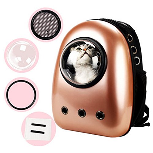 Lommer Haustier Rucksack, Mode Astronaut Katze Rucksack Tragbar Haustier Träger Katze Transport Tasche Hunde Rucksack, 42*32*28CM (Rose Gold) von Lommer