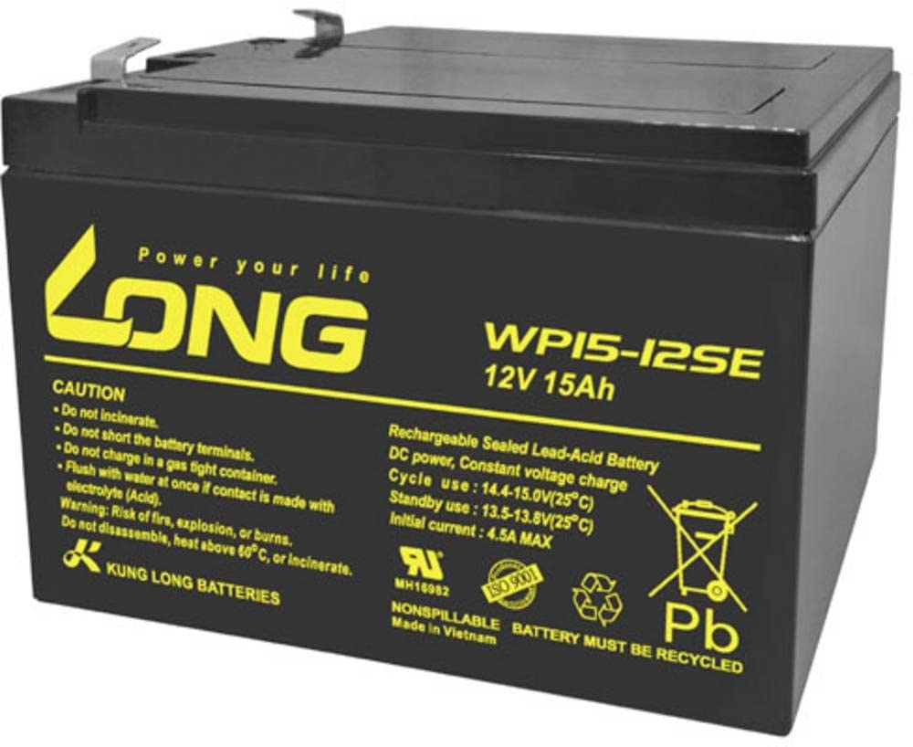 LONG WP15-12SE WP15-12SE Bleiakku 12V 15Ah Blei-Vlies (AGM) (B x H x T) 151 x 103 x 99mm Flachstecke von Long