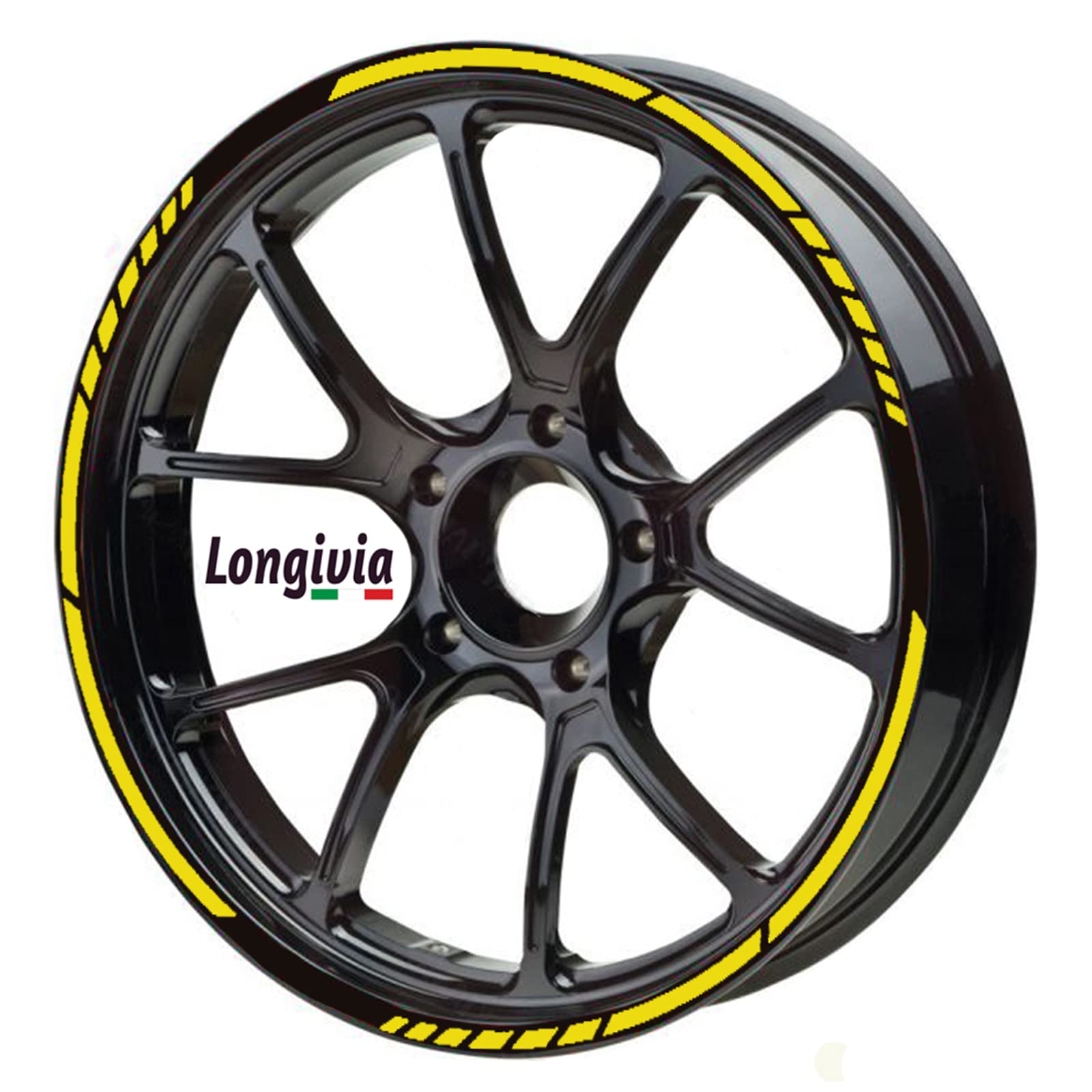 Longivia Felgenaufkleber Motorrad Fahrrad Auto Gold Gelb Motorradaufkleber Komplettset für 2 Räder für 17 Zoll und 16" 18" 19" Felgen Felgenrandaufkleber Felgenband… (Gold Gelb) von Longivia