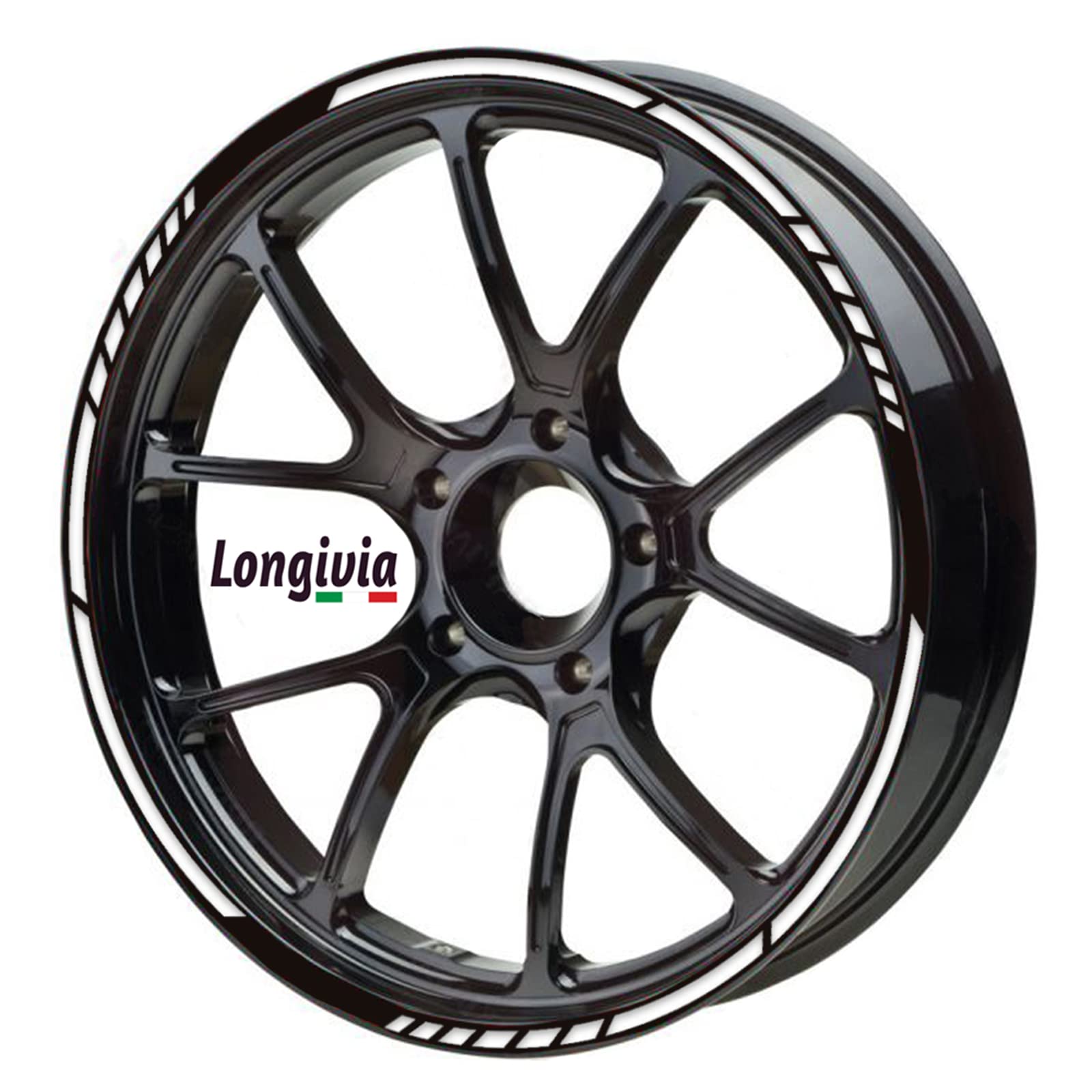 Longivia Felgenaufkleber Motorrad Fahrrad Auto Weiß Motorradaufkleber Komplettset für 2 Räder für 17 Zoll und 16" 18" 19" Felgen Felgenrandaufkleber Felgenband… (Weiß) von Longivia