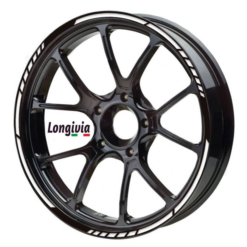 Longivia Felgenaufkleber Motorrad Fahrrad Auto Weiß Motorradaufkleber Komplettset für 2 Räder für 17 Zoll und 16" 18" 19" Felgen Felgenrandaufkleber Felgenband… (Weiß) von Longivia