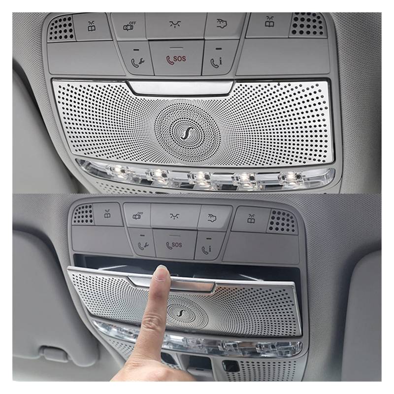 JINDIZH Auto Leselicht Abdeckung Trim Dekoration Streifen Innenraum Dach Lampenrahmen Auto Zubehör Fit für Mercedes Benz C Klasse W205 GLC (Color Name : For GLC C Class) von LONGYUE