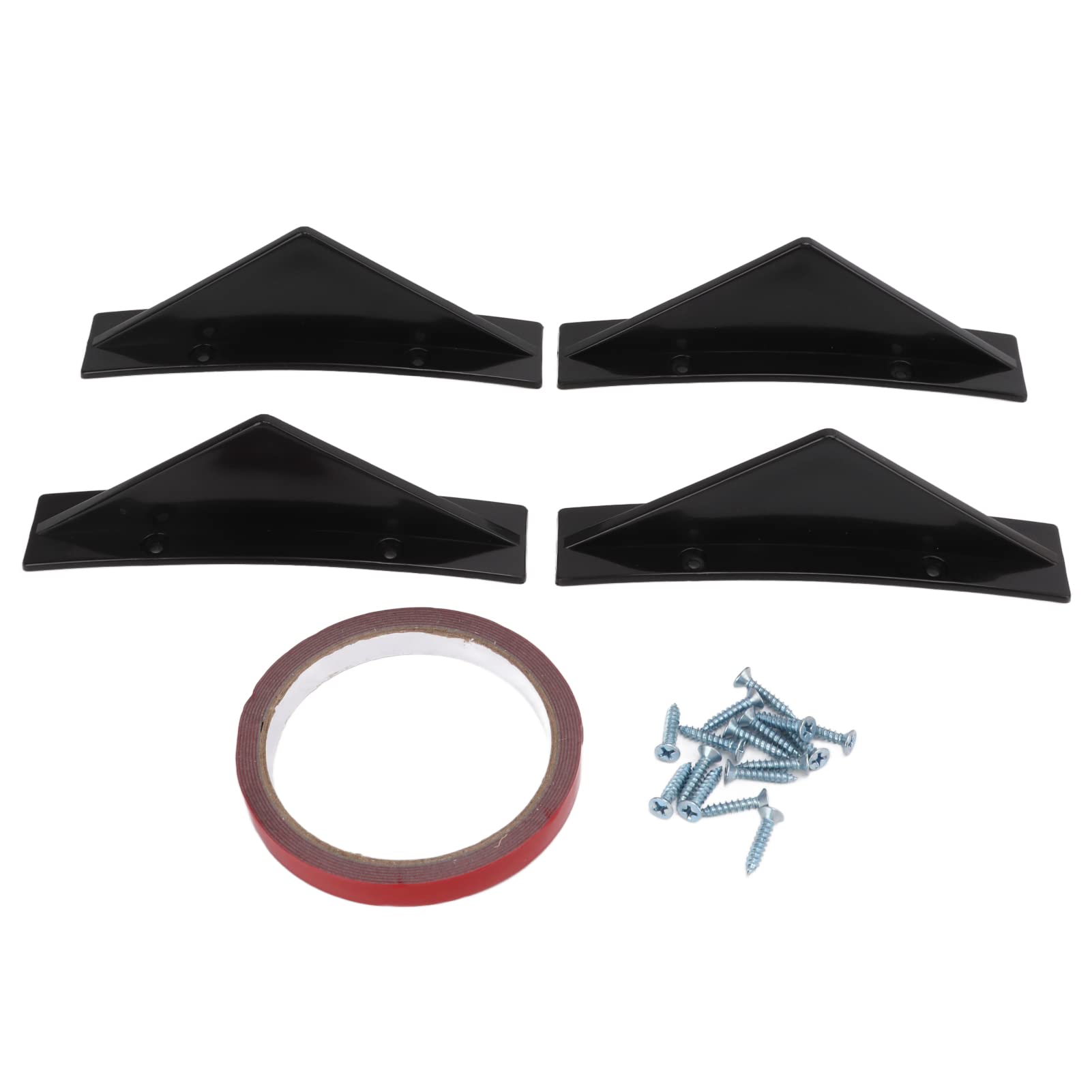 4pcs Heckstoßstange Diffusor ABS Curved Glossy Black Spoiler Haifischflosse Universal für Auto von Longzhuo