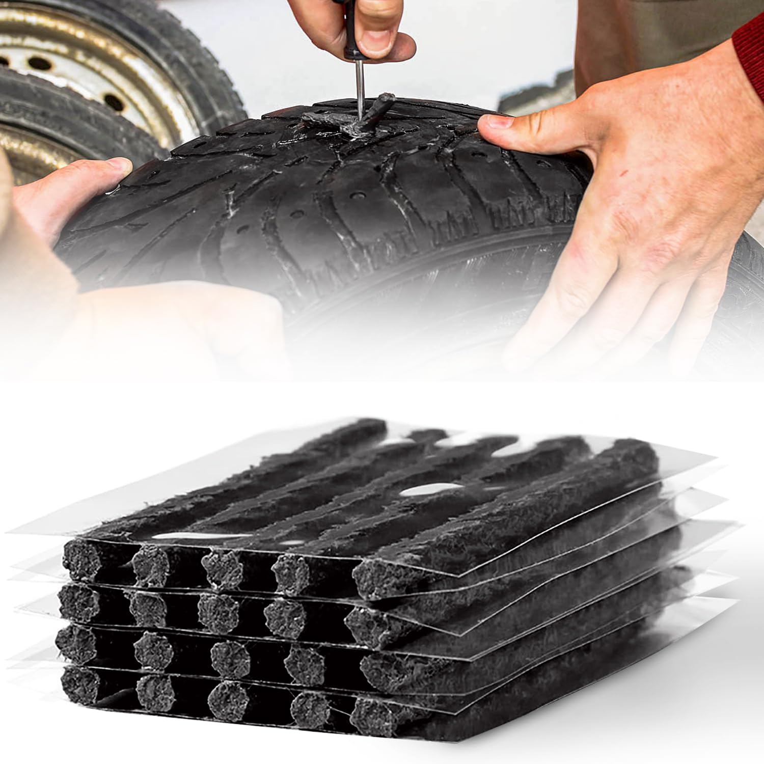 20Stk Reifenreparaturset Auto Dichtmittel,Reifenreparaturstreifen, Reifenreparatur Saiten Auto,Reifen Reparatur set,Autoreifen Reparaturset,Reifen Flickset Auto,Tyre Repair Kit für Autos,Fahrräder von Lonimia