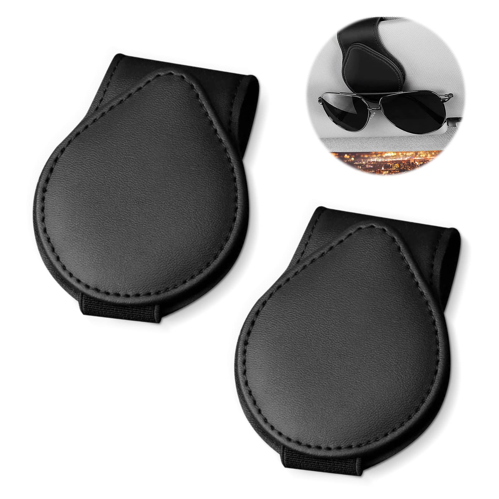 Brillenhalter für Auto,Leder Brillenhalter für Auto,2 Pack Brillenhalter für Auto Sonnenblende,Leder Brillenhalter für Auto,Ticket Karten Clip Brillen Halterung Geschenke für Freunde (Schwarz) Brillenhalter für Auto,Leder Brillenhalter für Auto,2 Pack Brillenhalter für Auto Sonnenblende,Leder Brillenhalter für Auto,Ticket Karten Clip Brillen Halterung Geschenke für Freunde (Schwarz) von Lonimia