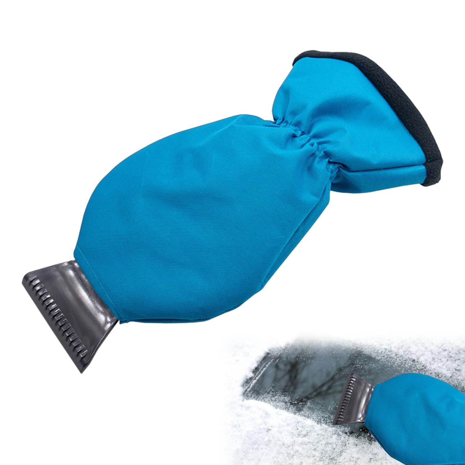 Lonimia Eiskratzer mit Handschuh, Eiskratzer Auto mit Handschuh stabil gefüttert wasserdicht, Schneekratzer Auto Handschuh (Blau) von Lonimia
