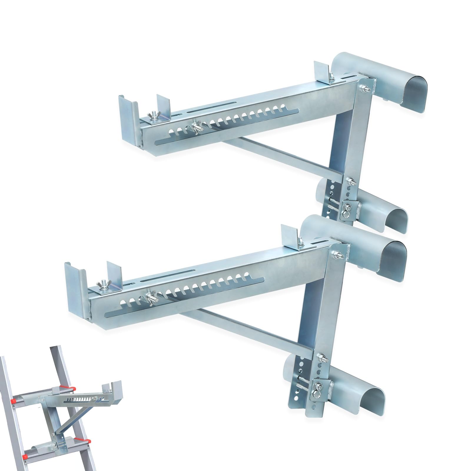 1 Paar Leiterheber für Metaltech Gerüstplattform, 2 Sprossen kurzer Körper Leiter Wagenheber Werkzeug bis 50,8 cm Breite, Aluminiumleiter-Gerüstheber für Stufen, hält 129,7 kg, Silber 1 Paar Leiterheber für Metaltech Gerüstplattform, 2 Sprossen kurzer Körper Leiter Wagenheber Werkzeug bis 50,8 cm Breite, Aluminiumleiter-Gerüstheber für Stufen, hält 129,7 kg, Silber von Lonsge