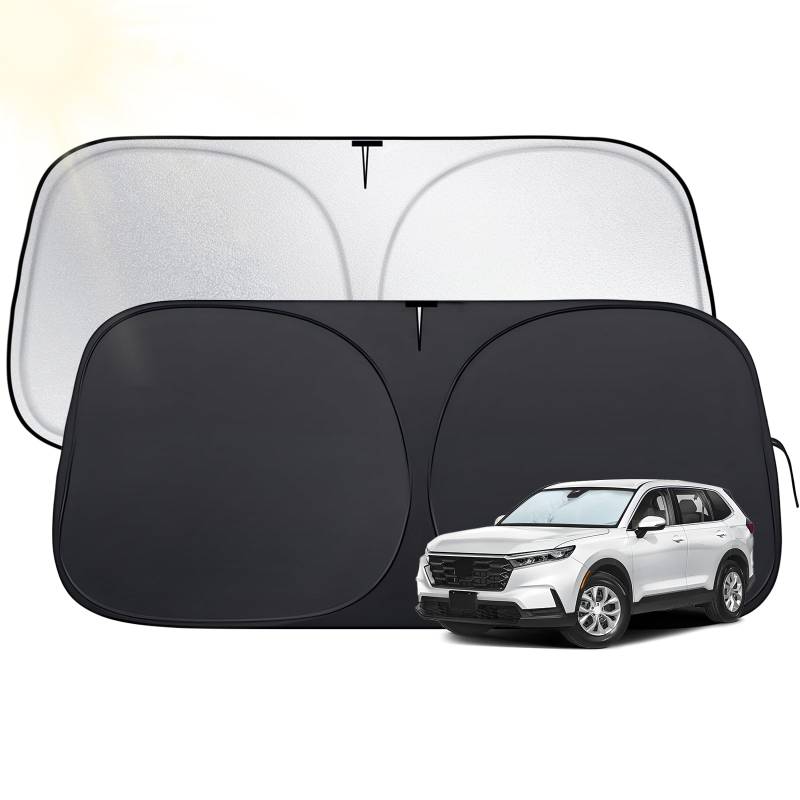 Sonnenschutz passend für Honda CRV 2023–2025 Windschutzscheibe, faltbare Frontscheibenabdeckung mit Lenkrad-Sonnenschutz, stark reflektierender Sonnenschutz, um UV-Strahlen zu blockieren und das Auto von Lonyaqui