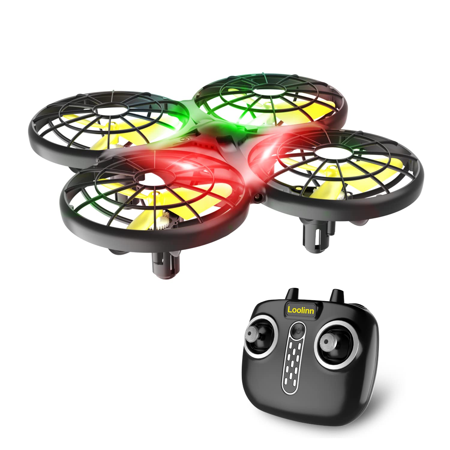 Loolinn | Drohne für Kinder - Mini Drohne, RC Quadrocopter mit Antikollisionstechnologie / 360° Flips/Handgesteuerter Modus / 20 Minuten Flugzeit von Loolinn