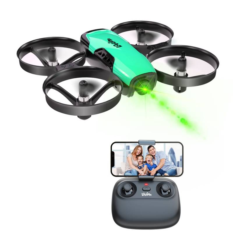 Loolinn | Drohne mit Kamera als Geschenk für Kinder - Mini Drohne Ferngesteuert, First Person View Kameradrohnen (FPV) mit Video & Fotos/Einstellbare Kamera/Zwei Batterien von Loolinn
