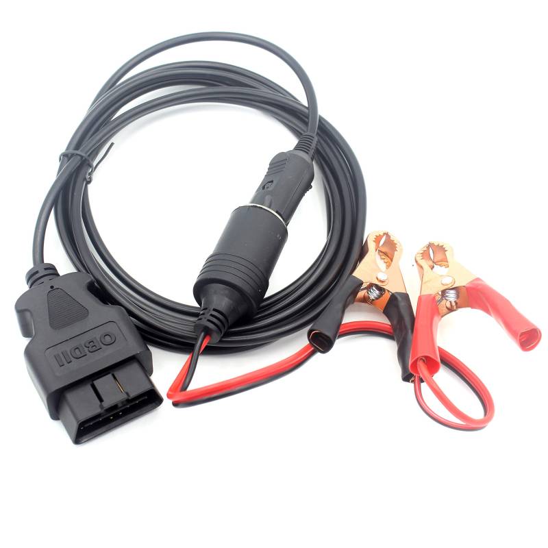 LoongGate OBD2 Auto Memory Saver 2 in 1, Fahrzeug-ECU-Notstromversorgungskabel mit Alligator-Clip-On-12V-Autobatterie Zigarettenanzünder Power Extension-Buchse von LoongGate