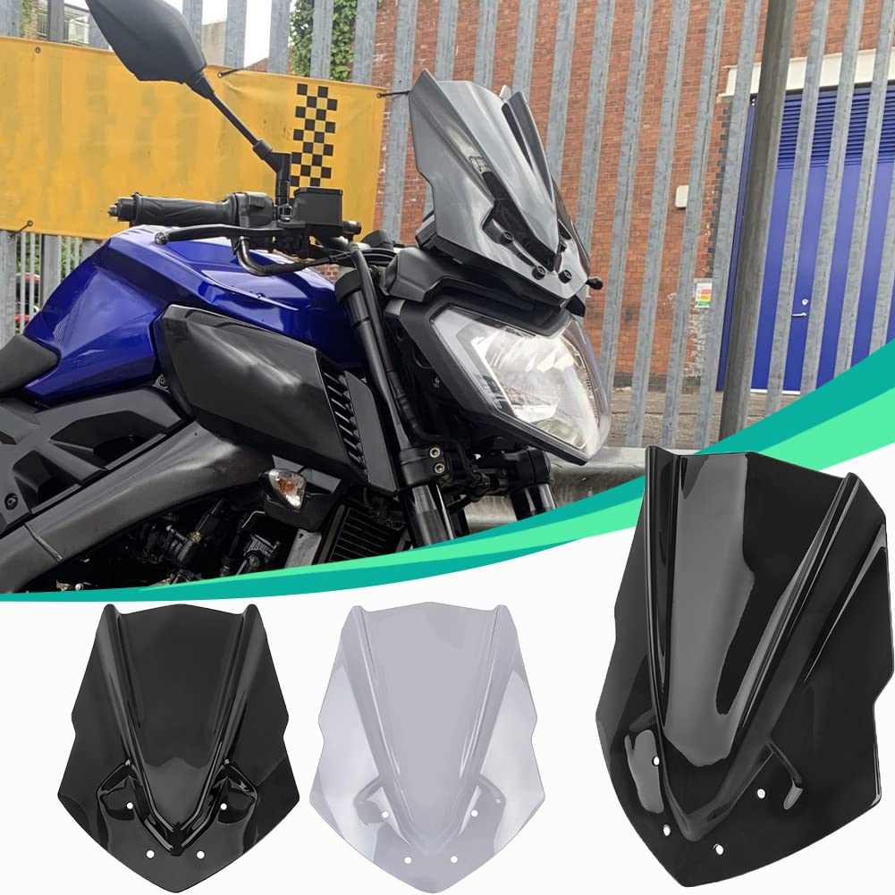 Lorababer Motorrad Frontscheibe Windschutzscheibe Schild für Yamaha MT125 MT 125 MT-125 2015 2016 2017 2018 2019 Windschild Windabweiser Scheibe Motorrad (Rauch) von Lorababer