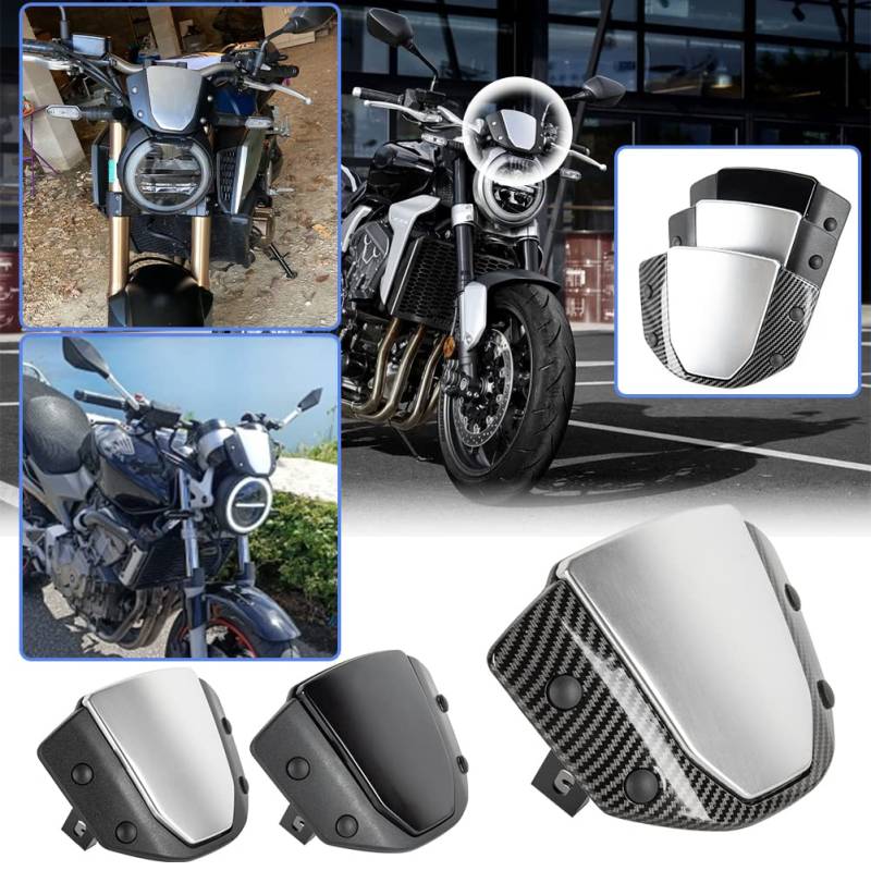 Lorababer Motorrad Frontscheibe Windschutzscheibe Verkleidung Deflektor für CB650R CB1000R CB 650 R CB 1000 R 2018 2019 2020 ABS Kunststoff Pare-Brise Visier Windschild Screen (Kohlefaser-Look) von Lorababer