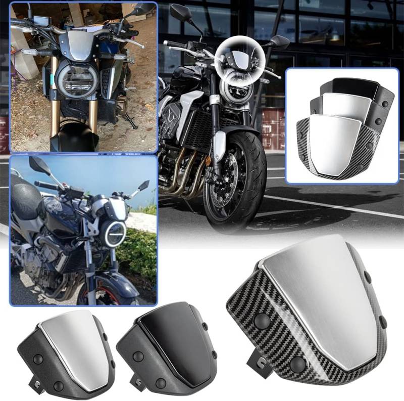 Lorababer Motorrad Frontscheibe Windschutzscheibe Verkleidung Deflektor für H-onda CB650R CB1000R CB 650 R CB 1000 R 2018 2019 2020 ABS Kunststoff Pare-Brise Visier Windschild Screen (Silber) von Lorababer