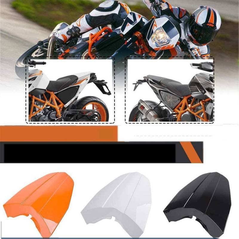 Lorababer Motorrad Heck Sozius Solositz Motorhaube Verkleidung Sitzbezug für K-T-M 690 Duke 2013 2014 2015 (Orange) von Lorababer