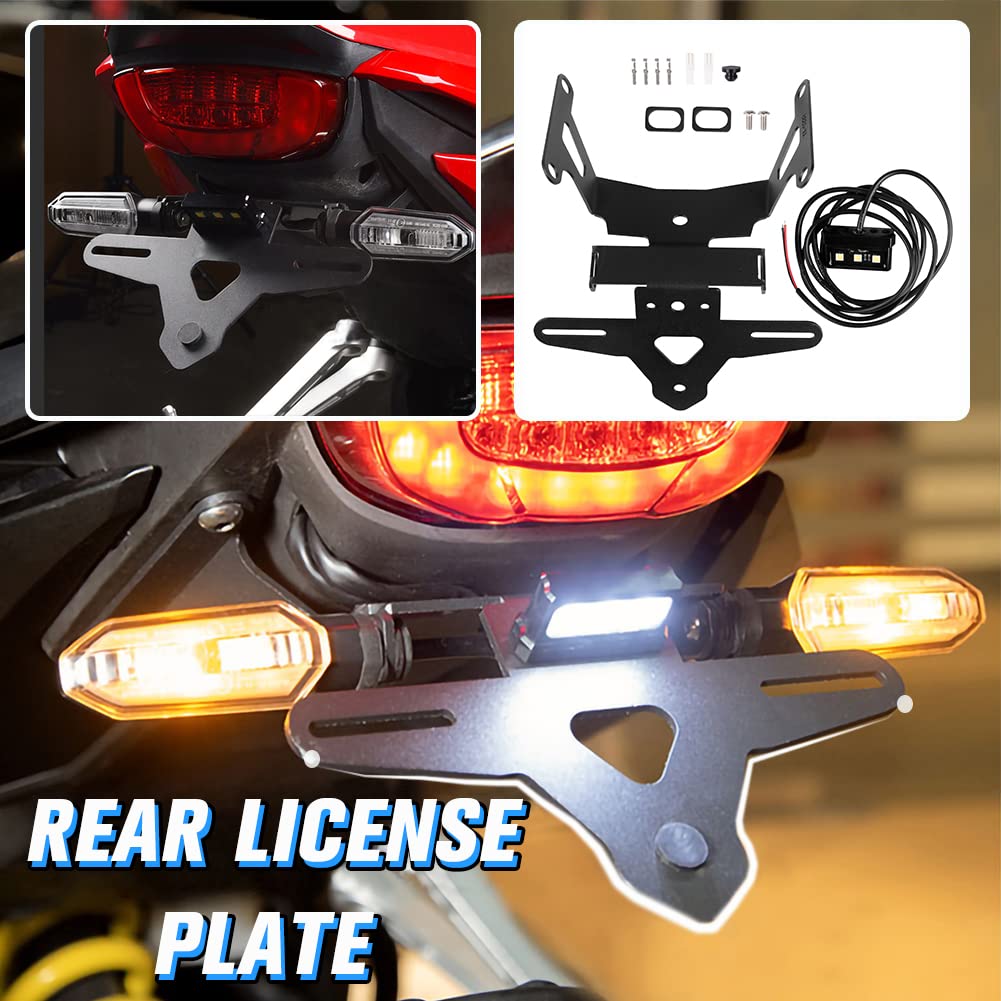 Lorababer Motorrad Kennzeichenhalter Halter Heckaufhänger Kotflügel Eliminator Kit mit LED Licht Kompatibel mit H-onda CB650R CBR650R CB 650 R CBR 650 R CB 650R CBR 650R 2021 2022 von Lorababer